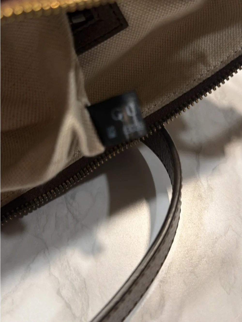 Gucci GG Supreme Monogram Web Small Ophidia Half Moon Hobo Brown